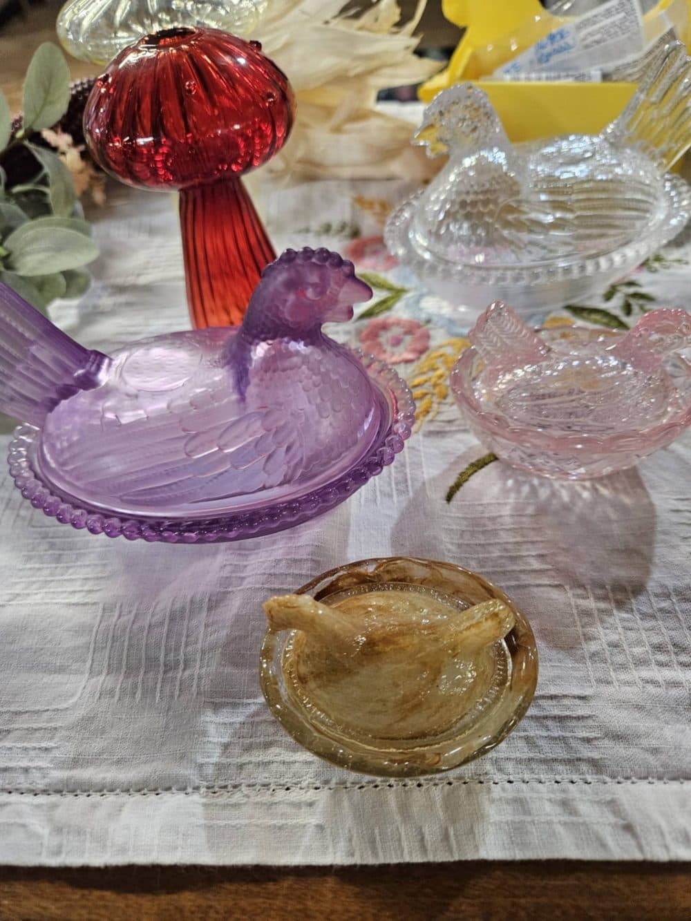 Vintage collectibles on display